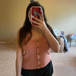 Soft knit pink top